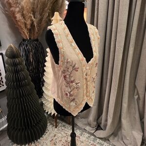 Tiara International Vintage 90s Knitted Floral Vest- Size MEDIUM
